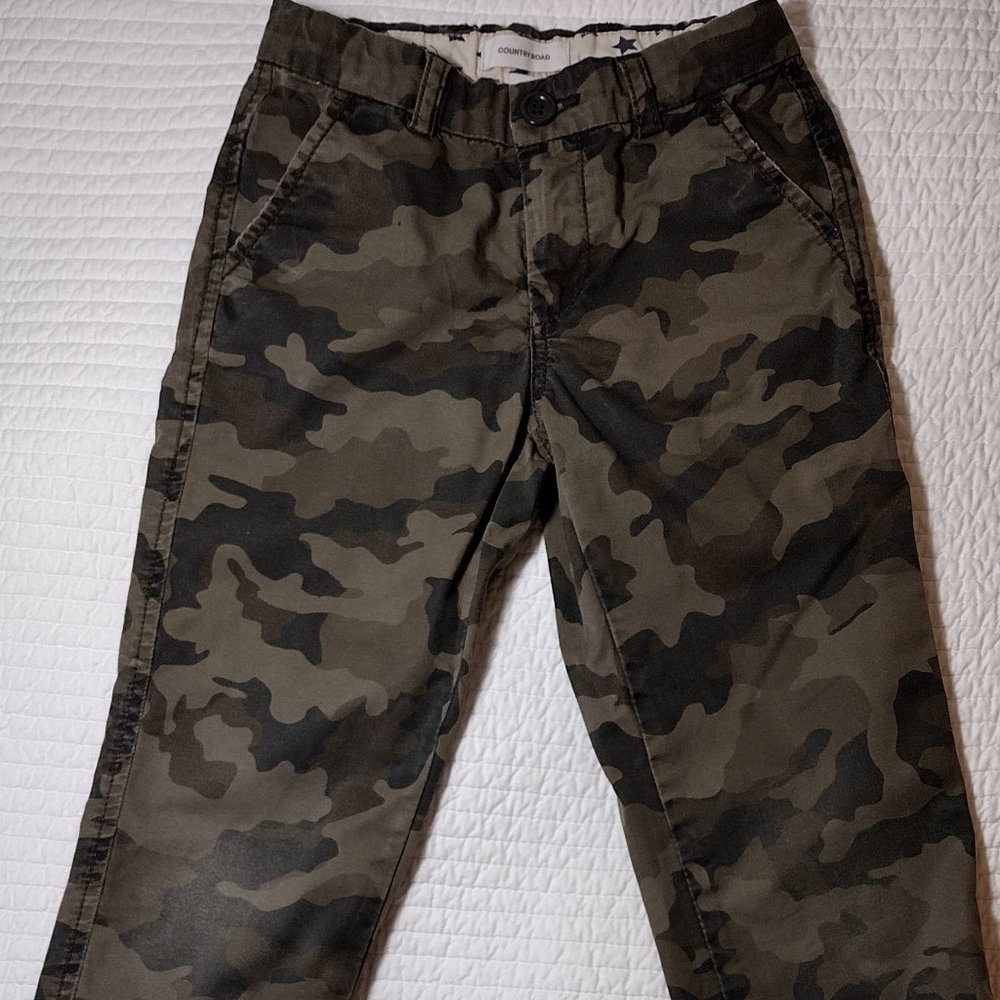 Country Road Boys 5 Camo Cotton Pants Button and Zip 4 pockets Belt Loops
